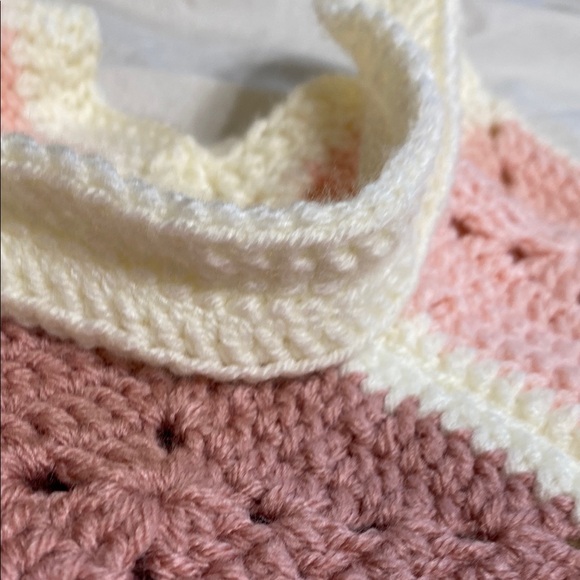 NWOT Handmade Pink Crochet Granny Square Tote Bag - Picture 10 of 11